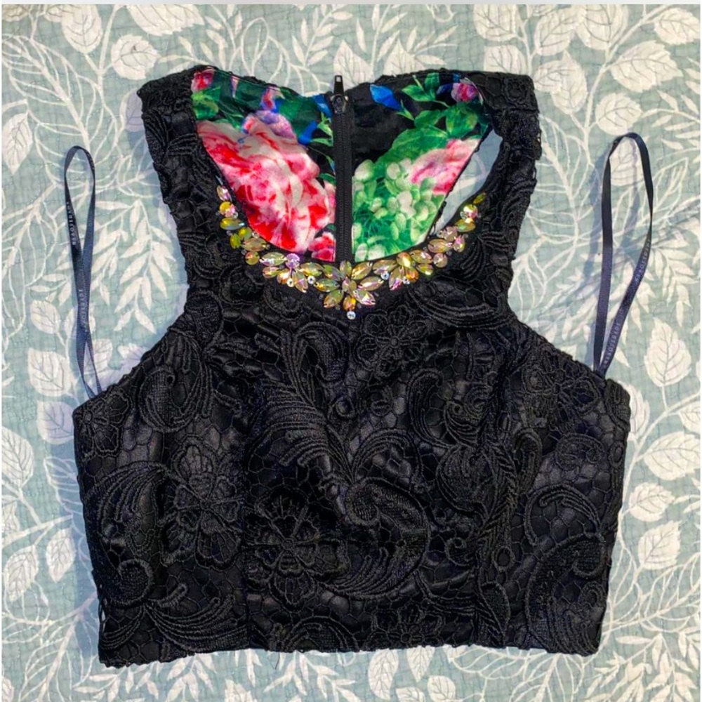 Masquerade size XS-small (or 5 in juniors) formal crop top